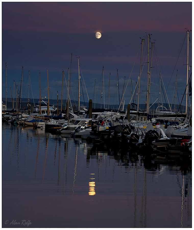 Moonlight over the marina