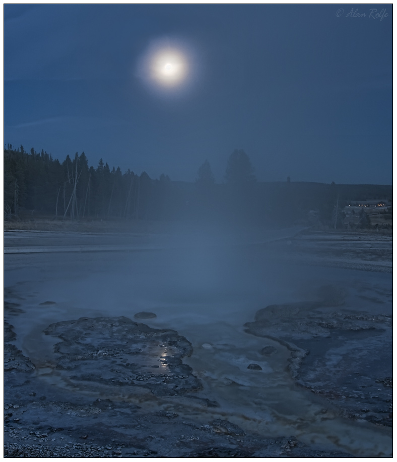 Moonlight over Sawmill Geyser